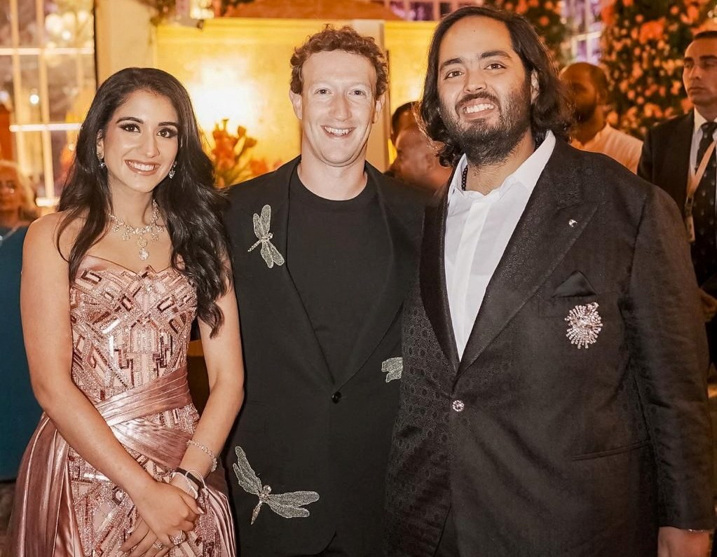 Mark Zuckerberg fue solo uno de los líderes empresariales en la celebración previa a la boda